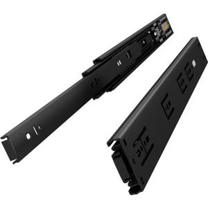 VADANIA 20" Soft Close Drawer Slide, #VK1245, 3-Fold Full Extension, Self Silent Closing, Heavy Duty 100lb Load Capacity, Ball Bearing, Side Mount, Black, 1-Pair