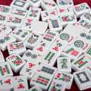 Jongyance American Mahjong Set with Blue Carrying Bag, 166 White Tiles, 4 All-in-One Rack/Pushers, Mahjong Tiles Set (Ma Jong, Mah-Jongg, Majiang)