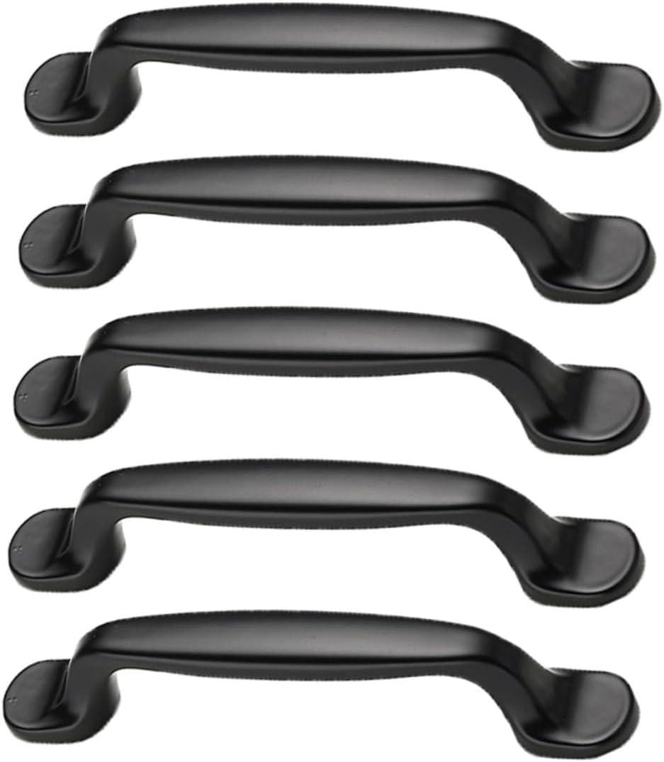 DOITOOL Modern Cabinet Handles 5pcs Black Pulls Aluminum Alloy Wardrobe Drawer Hardware
