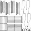 15 13/16" Heat Plate and Burner With 19 1/4" Cooking Grid Grates Replacement for Brinkmann for JennAir 720-0337, 7200337, 720 0337 and Nexgrill 720-0336, 720-0337, 730-0339,720-0511, 720-0586A
