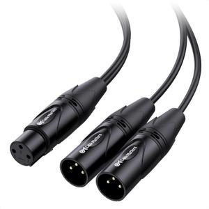 Cable Matters Balanced XLR Splitter Cable - 1.5ft / 0.5m, XLR Y Cable 2 Male to 1 Female