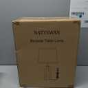 GyroVu 3 Color Temperature Adjustable Table Lamp, Ceramic Lamp Set of 2, Bedside Lamps with Rotary Swtich, Nightstand Lamp for Living Room Bedroom Office, Bulbs Included-Pink