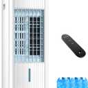 Portable Air Conditioners, 3-IN-1 Evaporative Air Cooler w/ 4 Ice Packs, 3L Water Tank for Cooling, 7H Timer for Auto-Off, Swamp Coolers with 70° Oscillation, Portable Ac Unit for Room Bedroom, White