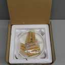 Lusifaco Shallow Elevated Cat Bowls,5.9 Inch Wide Raised Ceramic Cat Dishes with Bamboo Stand, Whisker Friendly Pet Water or Food Plates Feeding Station for Indoor Cats, Kitten(White,Set of 1)