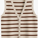 LILLUSORY Vest Tops for Women 2025 Fall Outfits Striped Sweaters Button Up Casual Blouses Jacket Fashion Clothes XS