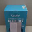 6L Stainless Steel Warm Mist Humidifier with Easy Clean and Warm Steam Function, Healthy Air Mist Humidifiers for Bedroom Living Room, with Sleep Mode and Auto-off Setting