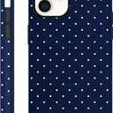 Polka Dot Phone Case for iPhone 12 / iPhone 12 Pro Cute Trendy Pattern Case 6.1", Aesthetic Stylish Print Design Matte Cover Hard PC Shockproof Soft TPU Protection Girls Women Funda, Navy Blue