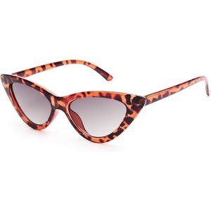 Livh Retro Vintage Narrow Cat Eye Sunglasses for Women Clout Goggles Plastic Frame (Leoaprd Grey)
