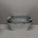 4 Pack Galvanized Tub 3.1 Gallon Ice Bucket Large Metal Drink Buckets for Parties Beer Beverage Tub with Carry Handles for Champagne Cocktails Wine Cooling for Mimosa Bar Supplies