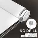 No Drill Blackout Roller Shade 21.5" W x 75" H, White | 100% Light Block / UV Protection / No Tools Install / Easy-Care Fabric / for Windows & Doors