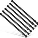 6Pcs Tension Rod, Goowin Tension Curtain Rod, No Drilling Rustproof Spring Small Tension Rod, Adjustable Tension Rods for Closet, Kitchen, Cupboard, Wardrobe, Bookshelf (Black, 16-28 inch)