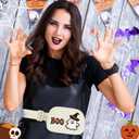 2 x Lamyba Halloween Purse Boo Basket Stuffers for Women Girls, Halloween Gifts for Women - Cute Halloween Fanny Pack, Fall Spooky Accessories Ideas, Halloween Crossbody Belt Bag Adjustable Strap