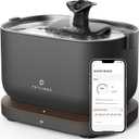 PETLIBRO Cat Water Fountain, App Monitoring Pet Fountains for Cats Indoor with Stainless Steel Tray, 2.5L/84oz Dockstream Automatic Water Dispenser for Drinking, 2.4G Wi-Fi Smart Bowl Inside (Black)