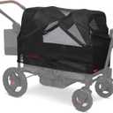 Mosquito Net for Baby Stroller Wagon, Baby Travel Gear, Wagon Stroller Summer Essentials, Newborn Essentials, Radio Flyer Mosquito Mesh with Bag (2 Seats, Low Sides)