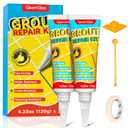 Tile Grout Repair Kit, 2 Pack Grout Filler - Fast-Drying Grout Paint, Restore & Refresh Tile Joints for Bathroom, Shower, Kitchen & Floor Tiles - Grey