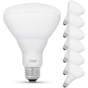 Feit Electric BR30 LED Light Bulb, 65W Equivalent, Dimmable, 650 Lumens, E26 Standard Base, 5000K Daylight, 90 CRI, Recessed Can Light Bulbs, 22-Year Lifetime, BR30DM/950CA/6, 5Pack