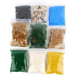 NWFashion 9 Bags Total 300Gram Scenery Basing Material KitStone,Snow,Grass,Moss Stick,River,Desert
