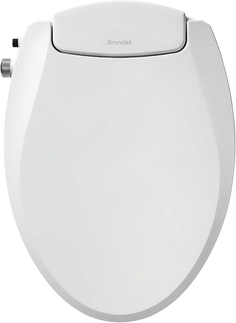 Brondell Bidet Toilet Seat Non-Electric Swash Ecoseat, Fits Elongated Toilets, White - Dual Nozzle System, Ambient Water Temperature - Bidet with Easy Installation, S101, Elongated 