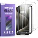 ruwa Screen Protector for iPhone 16 Pro Max [3-Pack] Tempered Glass Film with Easy Installation Frame, Ultra HD, 9H Hardness, Scratch Resistant, Case Friendly