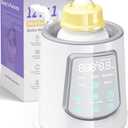 12 in 1 Fast Baby Bottle Warmer with Even Heating No Hot Spots, Night Mode, Sterili-zing,Constant Temp Milk Warmer for Breastmilk & Formula, Fits All Bottles Lt-Gray