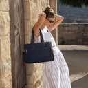 Roulens Tote Bag for Women 2 Set Puffer Tote Bag with Adjustable Top-handle, Quilted Shoulder Handbag for Work/Travel (Black)