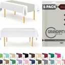 Light Grey 6 Pack Premium Disposable Plastic Table Runner 14 x 108 Inch. Table Runner for Dinner Parties & Events by Grandipity