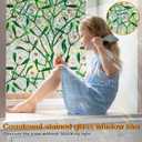 3 x Window Privacy Film Stain Glass Window Film Rainbow Window Film Window clings Non-Adhesive Reusable Decorative for Room (Mistletoe Rainbow, 17.5 x 78.7 in)