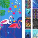 Flamingo Microfiber Beach Towels,Cartoon Summer Flamingo with Colorful Dots Oversized Absorbent Bath Towels,Soft Quick Dry Thin Camping Towel for Adults Women Men,29.5"59"
