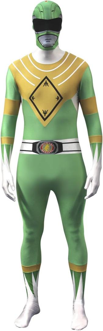 Official Power Ranger Morphsuit Costume, Green, X-Large 5'10-6'3" (177cm - 190cm)
