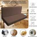 4PCS Rv Dinette Cushion Covers, Outdoor Rv Sofa Covers Washable Rv Seat Covers Furniture Protector Jacquard Stretchable Camper Cushion Covers with 2 Backrest Cover & 2 Bench Cover (Coffe)