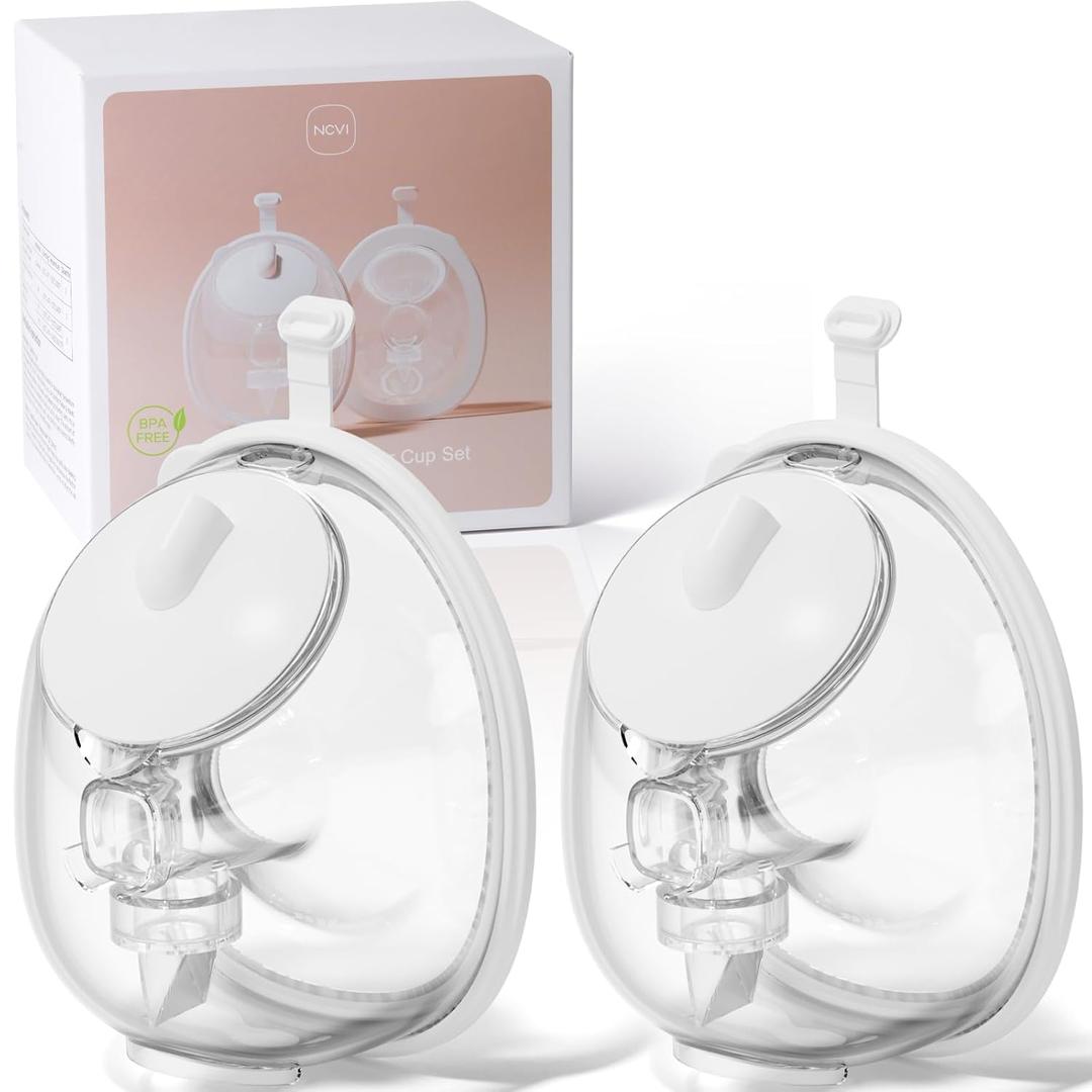 NCVI Collection Cup Accessories for Wearable Breast Pump 8138/8787/8786/8122-3, 5oz Breast Milk Cups Match with 21/24 Silicone Flanges Compatible with medela/momcozy/Spectra, 2 Pack