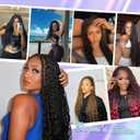 Deep Wave Bulk Braiding Hair 18 Inch Curly Braiding Hair for Boho Braids 4 Packs 200g Ocean Wave Crochet Hair for Black Women Synthetic Boho Hair Extensions (#1B)