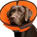 Queenmore Soft Cone for Dogs After Surgery, Dog Cones for Large Dogs to Stop Licking, Soft Dog Cone, Elizabethan Collar for Pets, Alternative Pet Recovery Collar for Wound Healing, Orange L