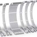 EZDIY-FAB PSU Cable Extension Kit,16AWG Power Supply Extension Cable,1x24Pin/2x4+4 EPS/3x6+2 PCI-E,Custom PC Sleeve Cable 300MM with Combs-All White