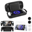 CoBak Hard Carrying Shell Case for PlayStation Portal Remote Player - with 2 Screen Protector, 1 Grip Case, 4 Thumb Grip Caps, Hard Outer Cover for PS5 Portal, Black
