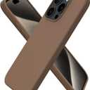 ORNARTO Compatible with iPhone 15 Pro Case 6.1", Liquid Silicone 3 Layers Full Covered Soft Gel Rubber Cover, Shockproof Protective Slim Phone Case with Anti-Scratch Microfiber Lining-Brown