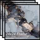 Fxojyvo 24x24 Frame Set of 3, Black Picture Frame for 24 x 24 Square Picture Poster Photo, Light Weight and High Transparent 24 by 24 Frame for Wall - 3 Pack/Black/24 x24