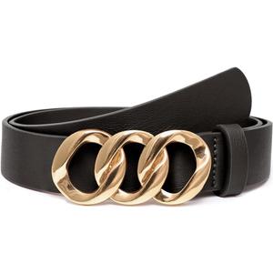 Bbonlinedress Womens Waist Belts for Jeans Pants Dresses Fashion Ladies Leather Belts with Gold Buckle (M)