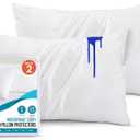 Utopia Bedding Waterproof Pillow Protectors with Zipper Standard Size (2 Pack), Terry Pillow Covers, Bed Bug and Dust Mite Proof (White)