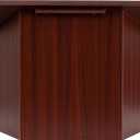 Flash Furniture Mysta Portable Tabletop Lectern with Hinged Foldable Base and Slanted Tabletop in Mahogany