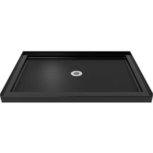 DreamLine SlimLine 36 in. D x 42 in. W x 2 3/4 in. H Center Drain Single Threshold Shower Base in Black, DLT-1136420-88