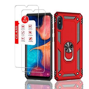 Anvzle for Samsung Galaxy A10E Case with [1 Pack] Tempered Glass Screen Protector, for Galaxy A10E Heavy Duty Armor [Military-Grade] Protective，with Magnetic Kickstand Car Mount Holder Phone Case