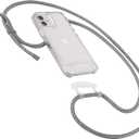 HoldingIT Clear Crossbody Phone Case for iPhone 12 Pro Max with Detachable Lanyard, 2-in-1 Crossbody iPhone Cover with Drop Protection, Adjustable Rope