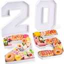 Datyiiha 2025 Set Cardboard Number for Charcuterie 10.2'' Fillable Tray Charcuterie Paper Box for Graduation Anniversary Birthday New Year Party Decorations Chocolate Cookies Goodie Cupcake Box