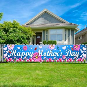 Mothers Day Banner for Mothers Day Decorations - XtraLarge120x20 Inch | Happy Mother's Day Party Decorations | Mothers Day Yard Signs, Mother's Day Outdoor Decor