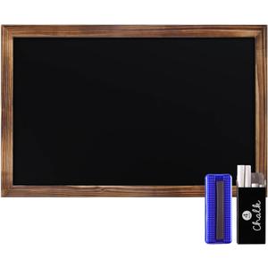 HBCY Creations 11" X 17" Torched Brown Solid Wood Frame Wall Chalkboard, Magnetic Surface, Home Dcor, Restaurant & Caf Menus, Blackboard, Includes Chalk, Eraser & Hanging Hardware