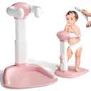 COOSEYA Baby Shower Stand, Toddler Bath Stand Support with Thicker Colum, AntiPinch, AntiSlip Base, Adjustable Shower Holder for Toddler Standing Up Themselves, Ideal Gift for Infants 836 Months