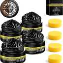 4PCS Premium Tire Coating & Trim Restorer, Car Tire Shine with Sponge Bring Back the Original Deep Black Shine to Rubber and Plastic Long-Lasting Ceramic Coating & UV Protection, Nourish Renewal