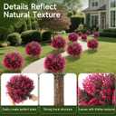 Faux Rose Boxwood Balls for Outdoor Planters Topiary Set of 2,UV Resistant Artificial Shrub Bushes Trees with Spike for Porch,Indoor,Garden