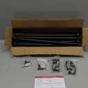 2 Pack Black Curtain Rods for windows 32 to 62 inch, 5/8 inch Splicing Heavy Duty Metal Curtain Rod Set with Brackets